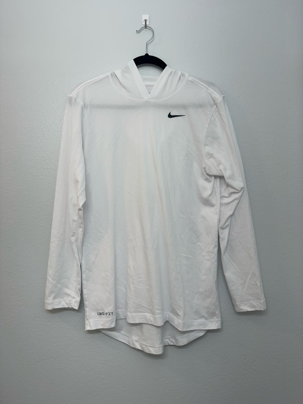 Nike Cotton Dri Fit Long Sleeve Hoodie White Men’s‎ Size S